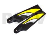 BY5080   SAB 80mm Carbon Fibre Tail Blades Yellow/White Goblin 500