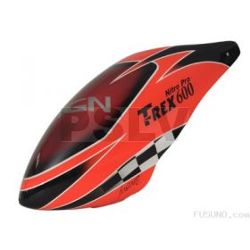 FUC-6005N - FUSUNO NEON ORANGE RACING Painted Fiberglass Canopy Trex 600 Nitro