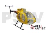 HA700MD500E-T01- HeliArtist Hughes MD500E Fiber Glass Fuselage Yellow 700 Size