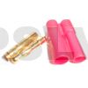 Q-C-0045 - 4.0mm gold plated connector with long red housing