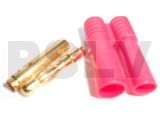  Q-C-0044 - 4.0mm gold plated connector with red housing 