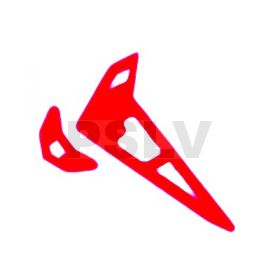 FUP-006   Fusuno Painted Neon RED Fiberglass Horizontal/Vertical Fins - T-Rex 250 1.2mm