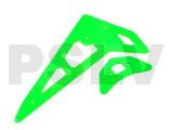 FUP-036  Fusuno New Painted Neon Green Fiberglass Horizontal/Vertical Fins Trex 250 1.2mm