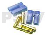 Q-C-0056  Quantum New 5.0mm gold plated connector with blue EC5 housing  