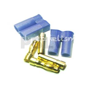 Q-C-0056  Quantum New 5.0mm gold plated connector with blue EC5 housing  